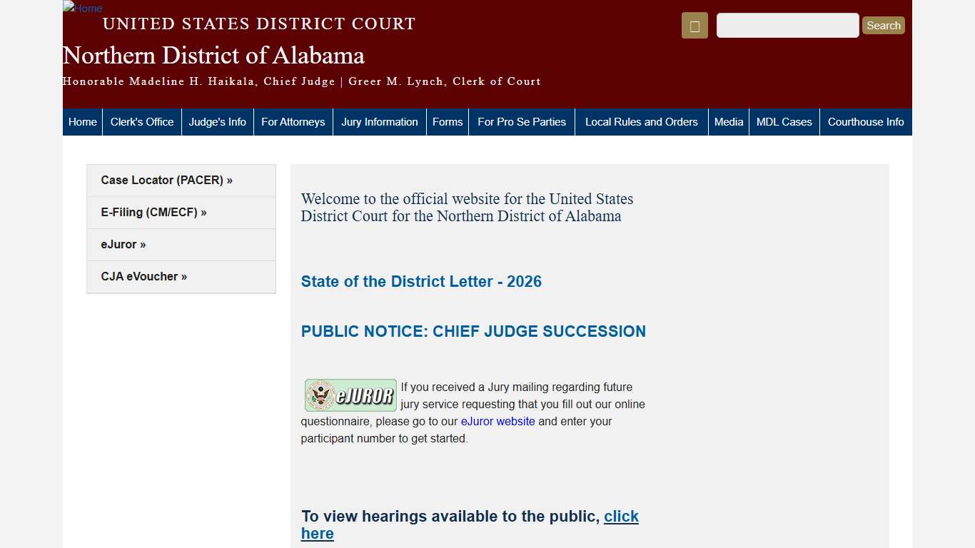 Northern District of Alabama United States District Court